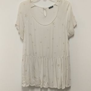 Torrid Cream Star Peplum Top 1X